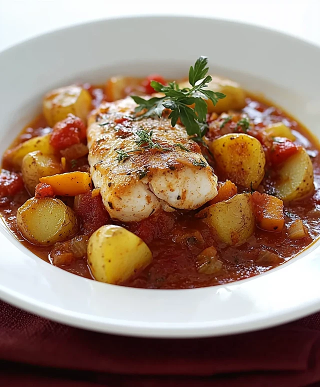 Zackenbarsch Eintopf mit Paprika