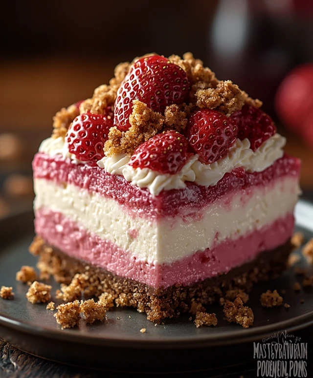 Erdbeer Crunch Käsekuchen