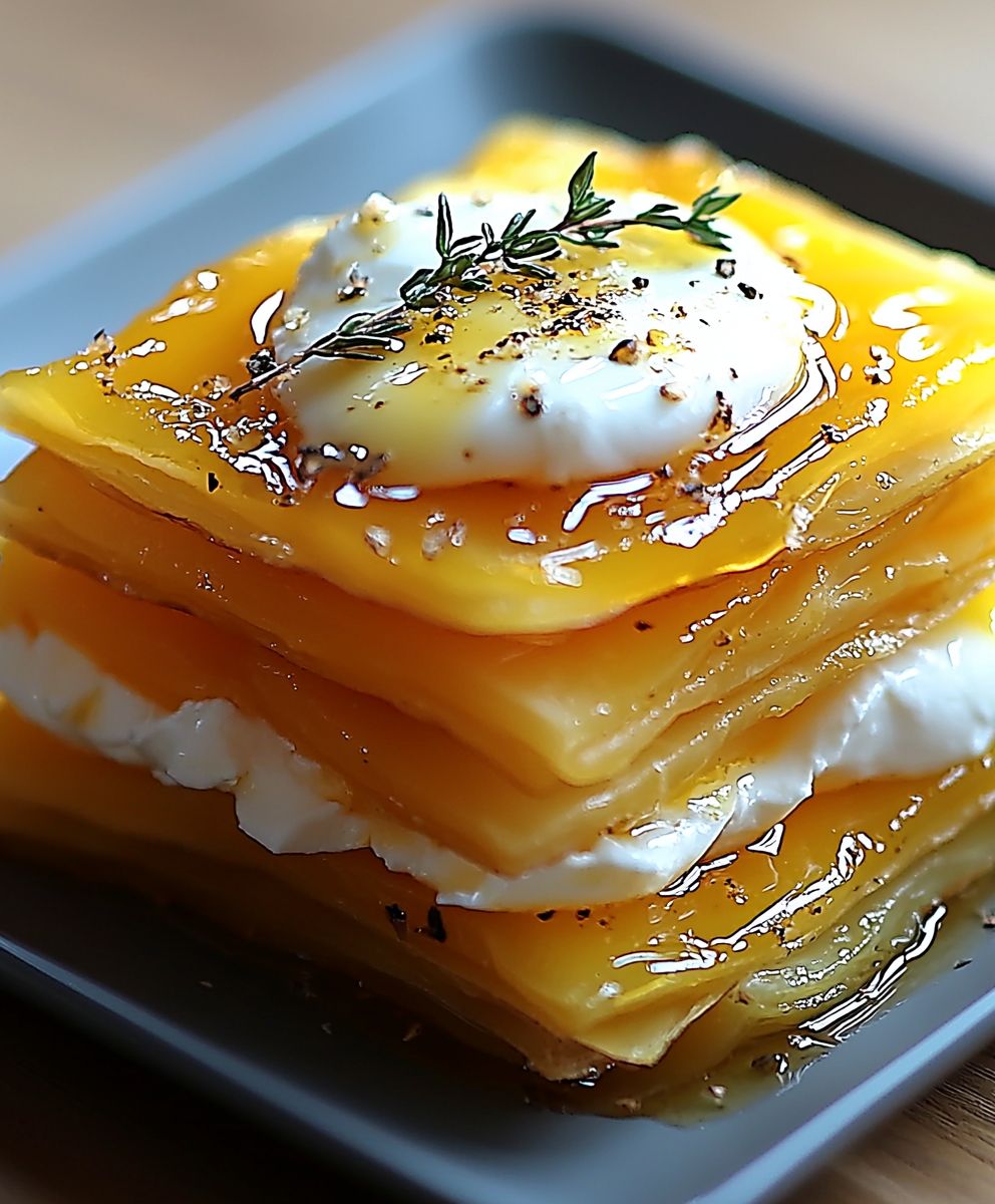 Süßkartoffel Ziegenkäse Millefeuille