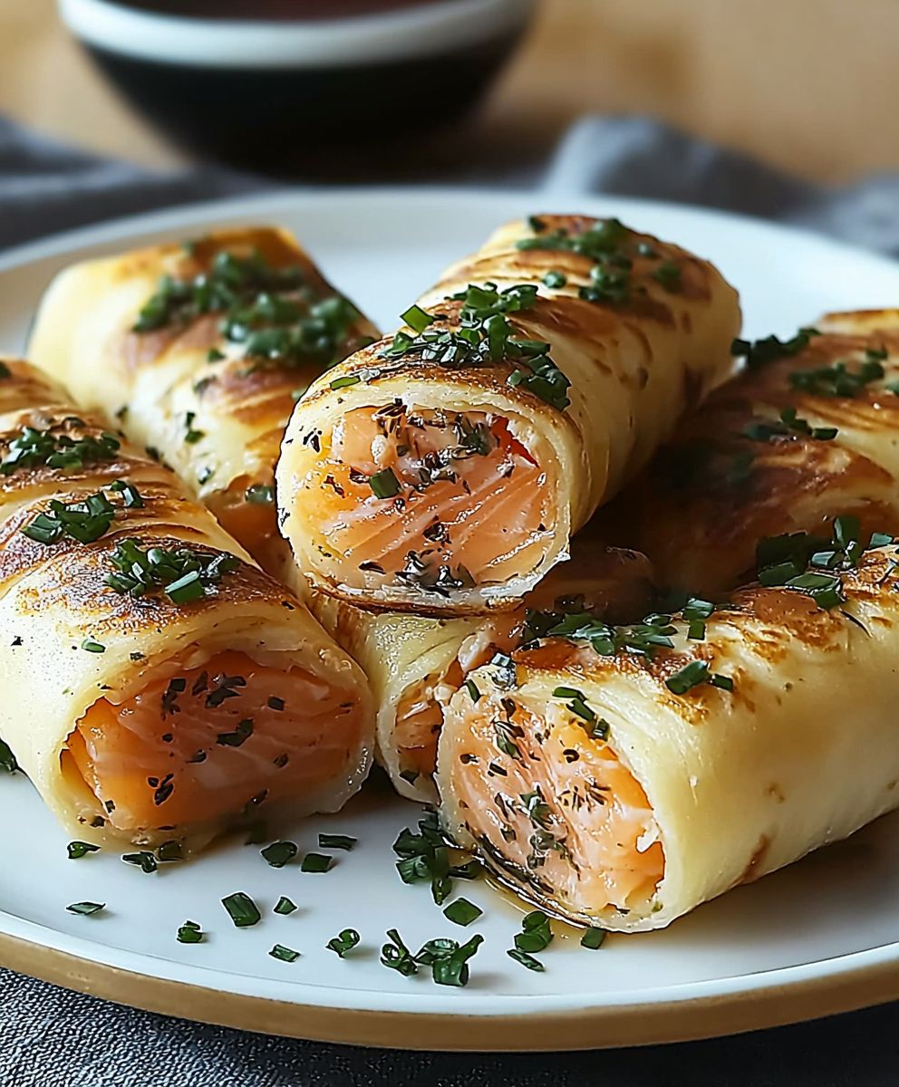 Lachs Pfannkuchenröllchen
