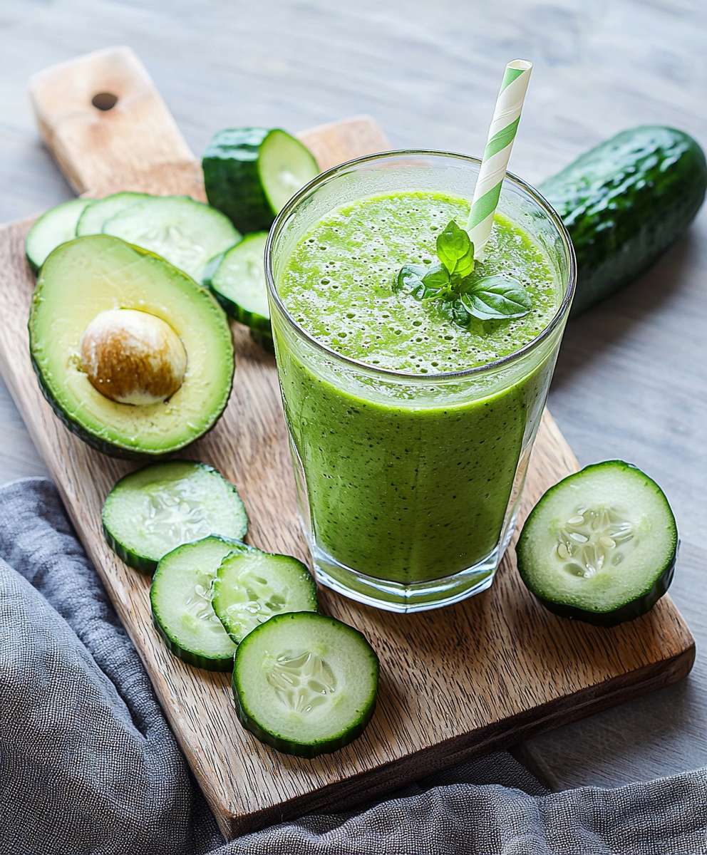 Grüner Smoothie Avocado Gurke