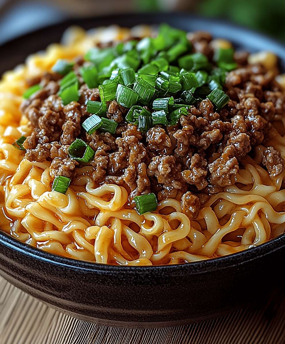 Mongolische Hackfleisch Nudeln
