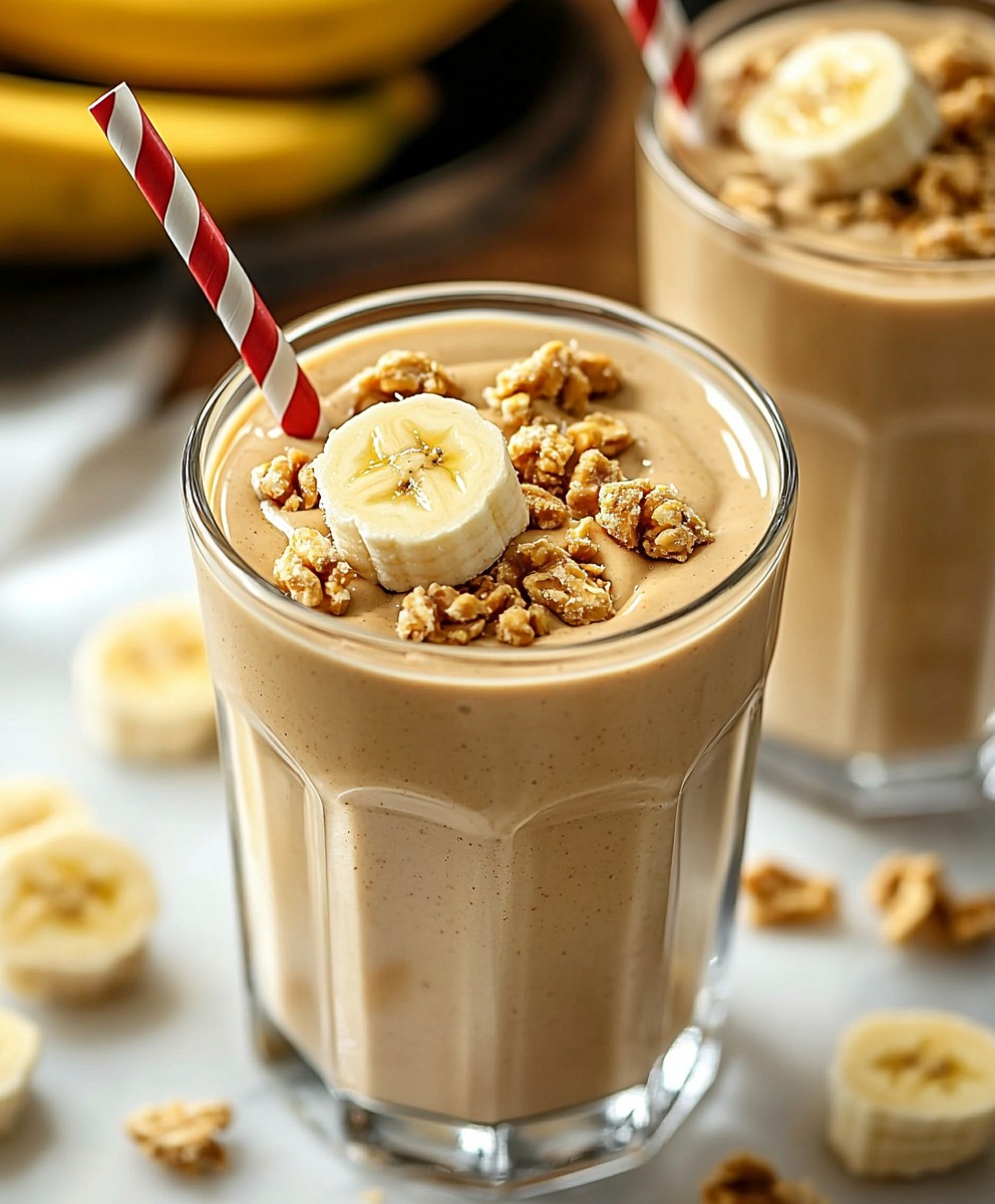 Erdnussbutter Bananen Smoothie