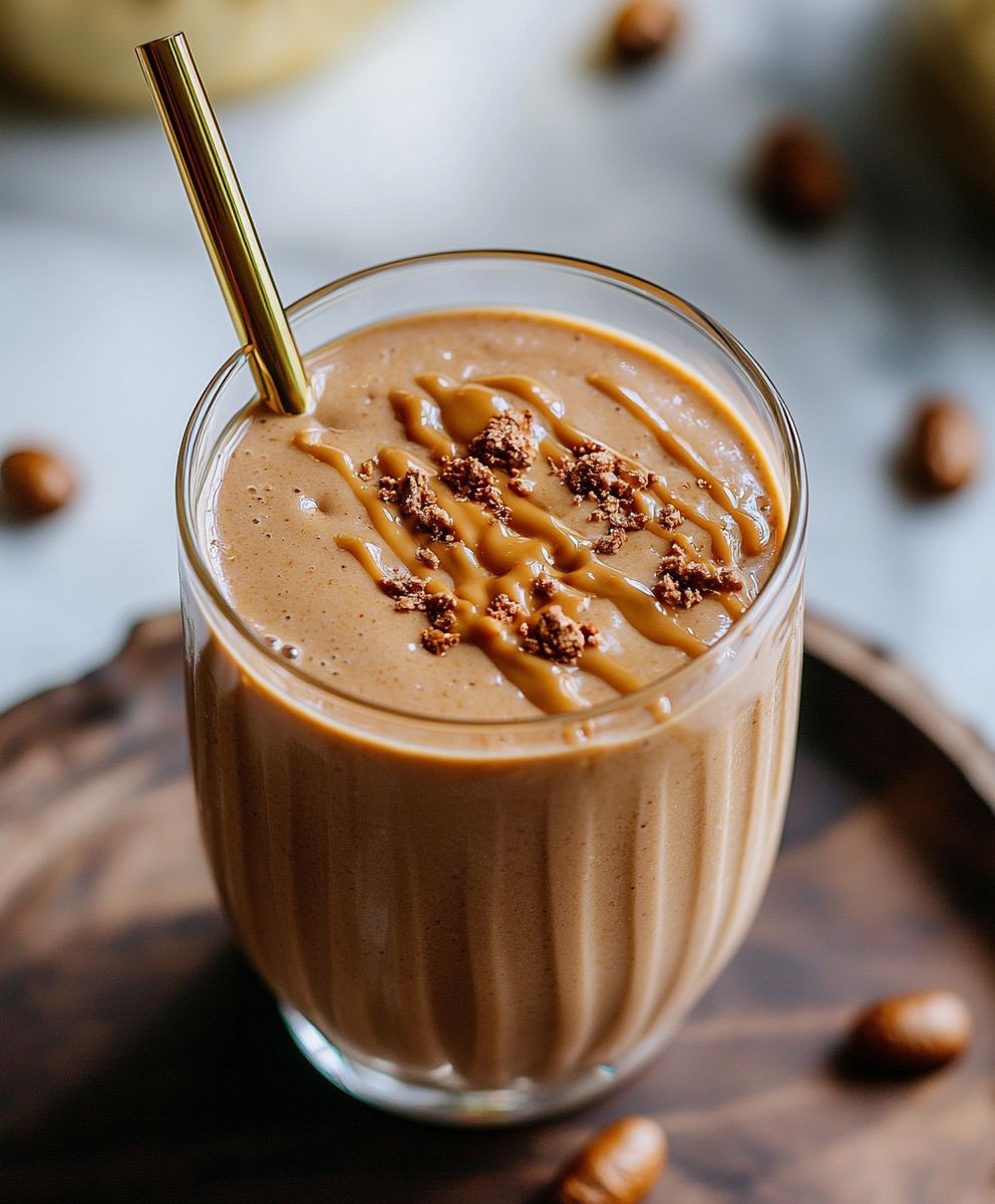 Erdnussbutter Kaffee Smoothie