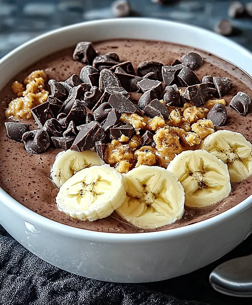 Schoko Bananen Erdnussbutter Smoothie Bowl