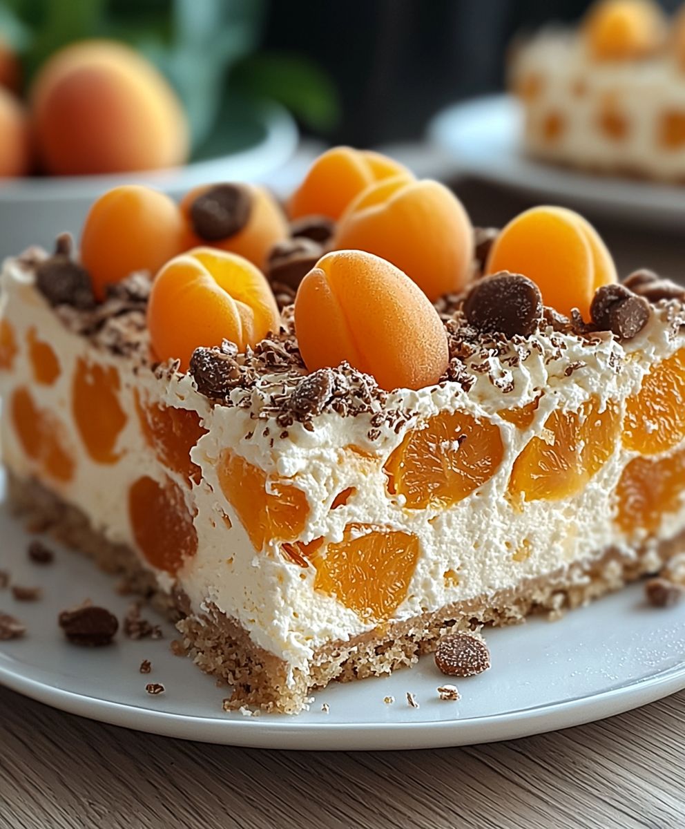 Stracciatella Kuchen Aprikosen