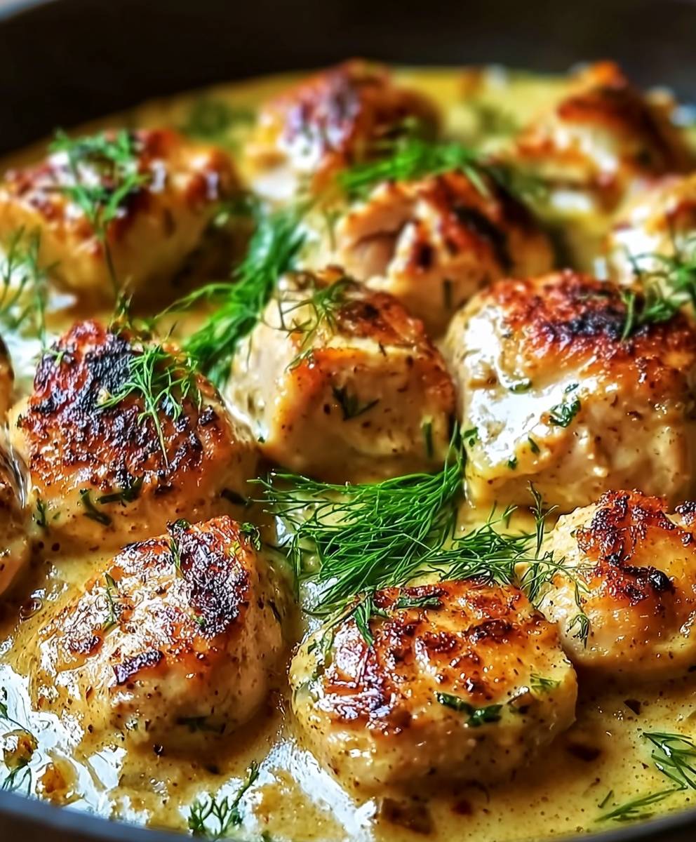 Hähnchen Senf Sahne Gericht