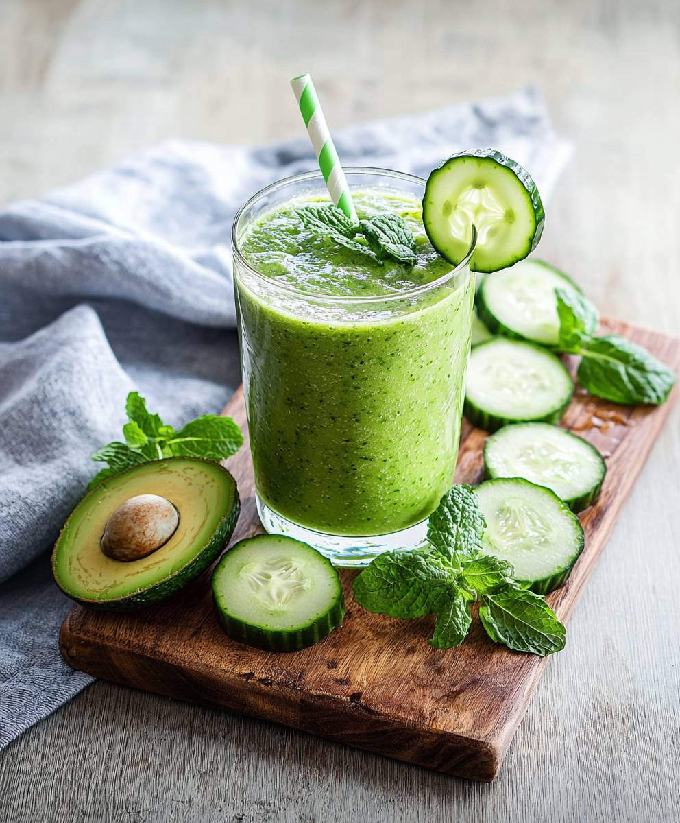 Grüner Smoothie Avocado Gurke