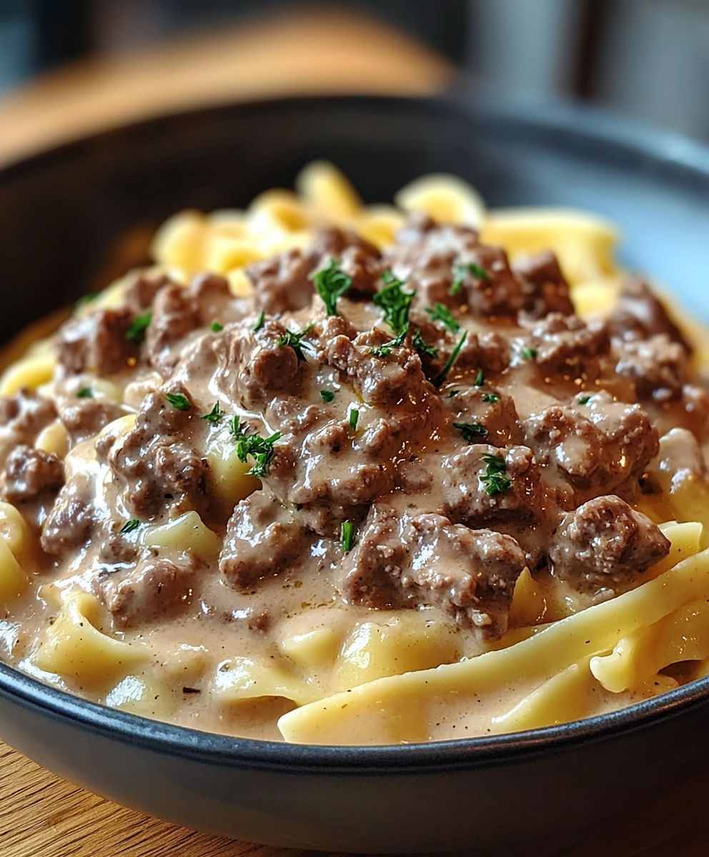 Hackfleisch Stroganoff