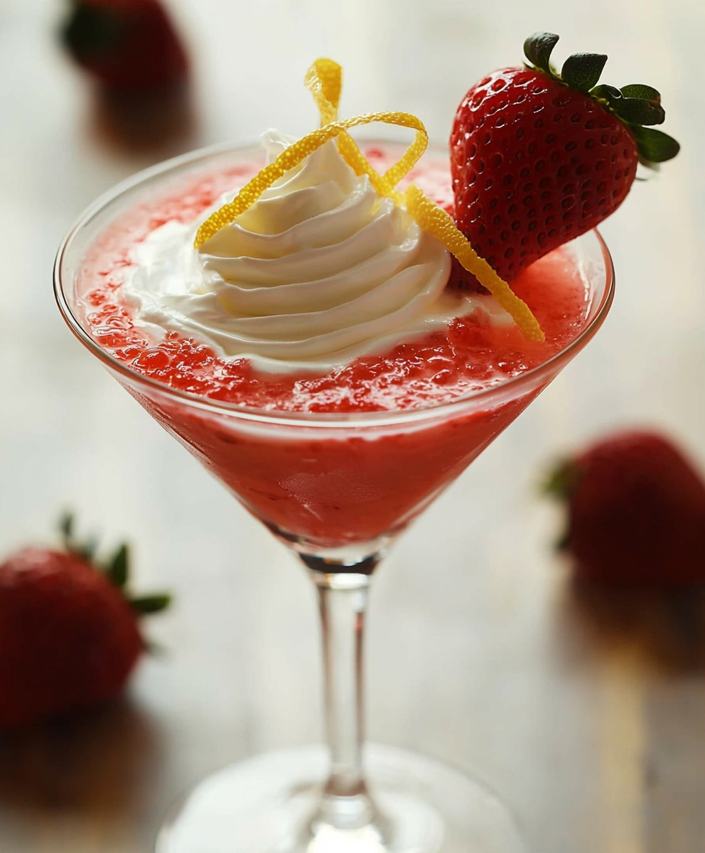 Erdbeer Martini mit Sahne