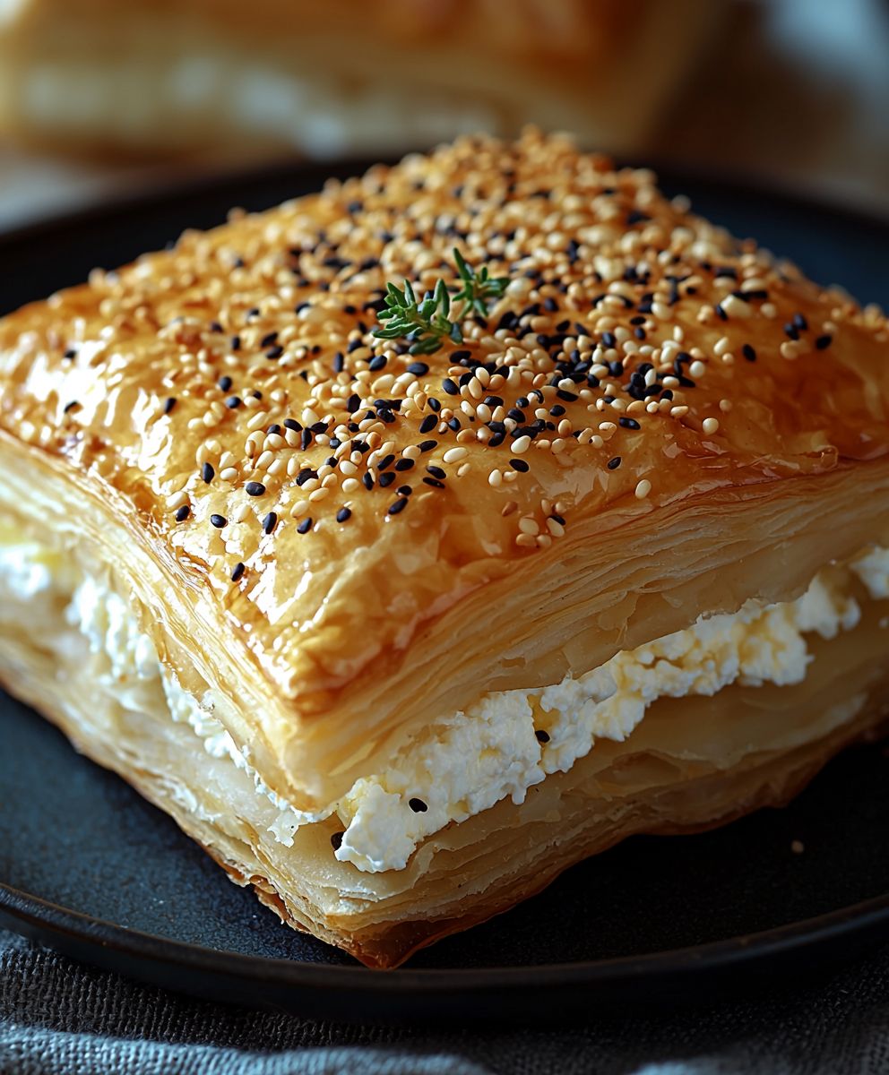 Feta Blätterteig Sesam Thymian