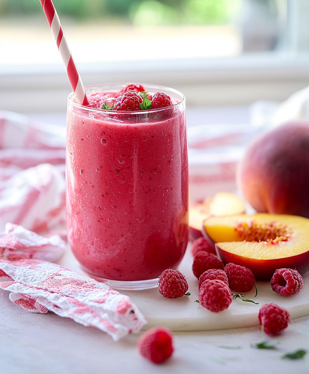 Himbeer Pfirsich Smoothie
