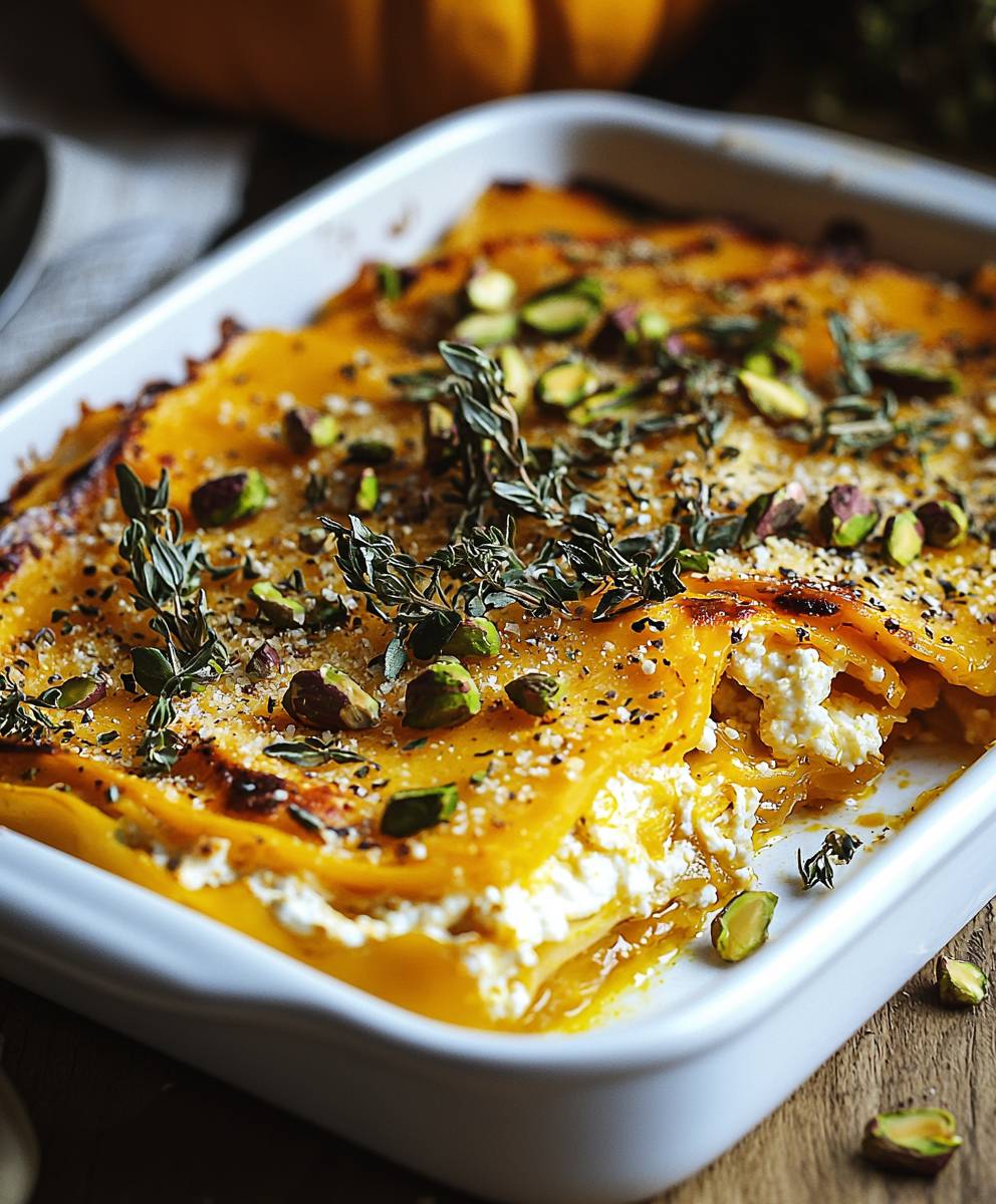 Kürbis Lasagne mit Ricotta