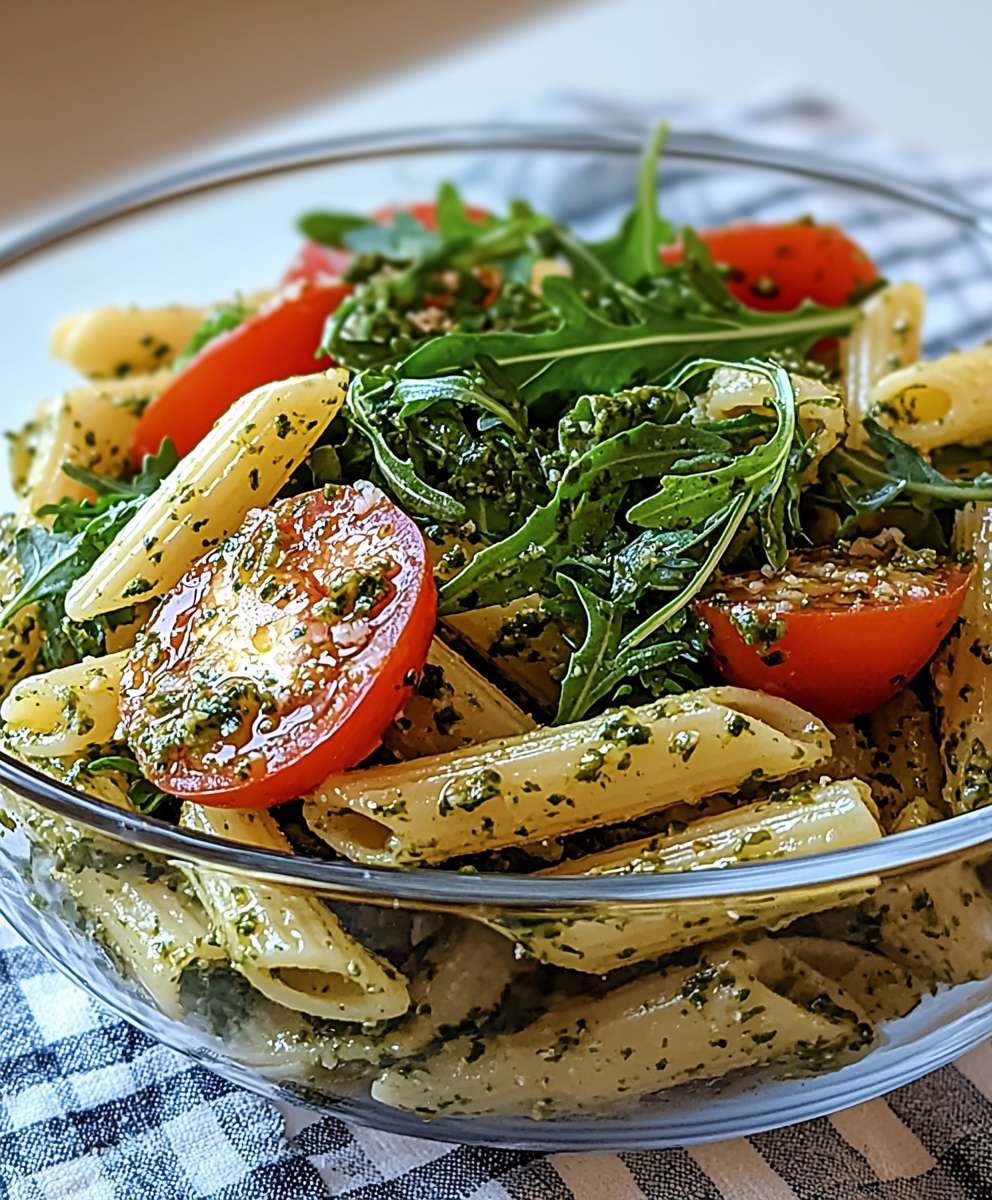 Italienischer Nudelsalat Rucola Pesto