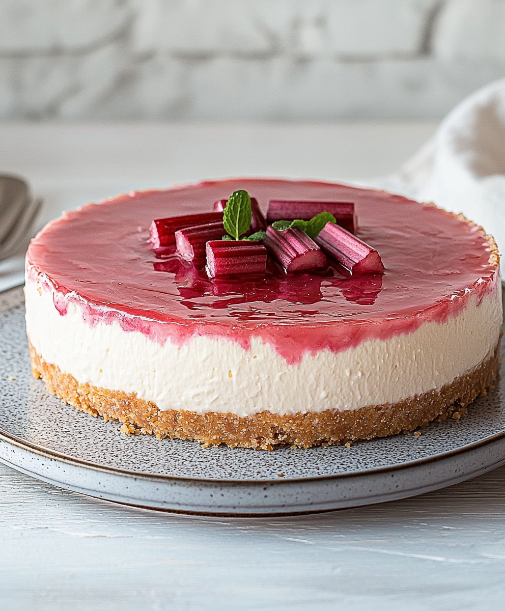 Rhabarber Käsekuchen ohne Backen