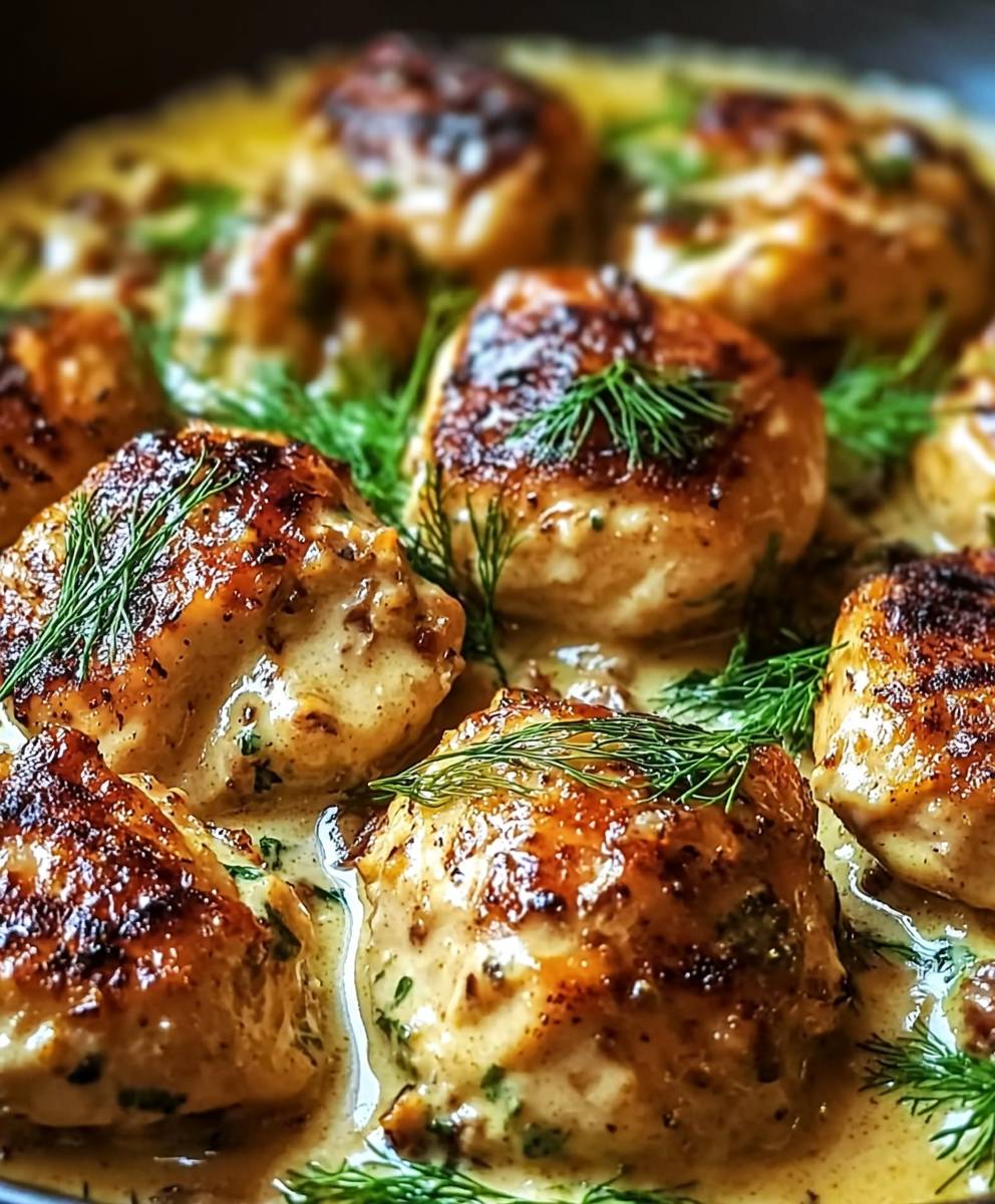 Hähnchen Senf Sahne Gericht