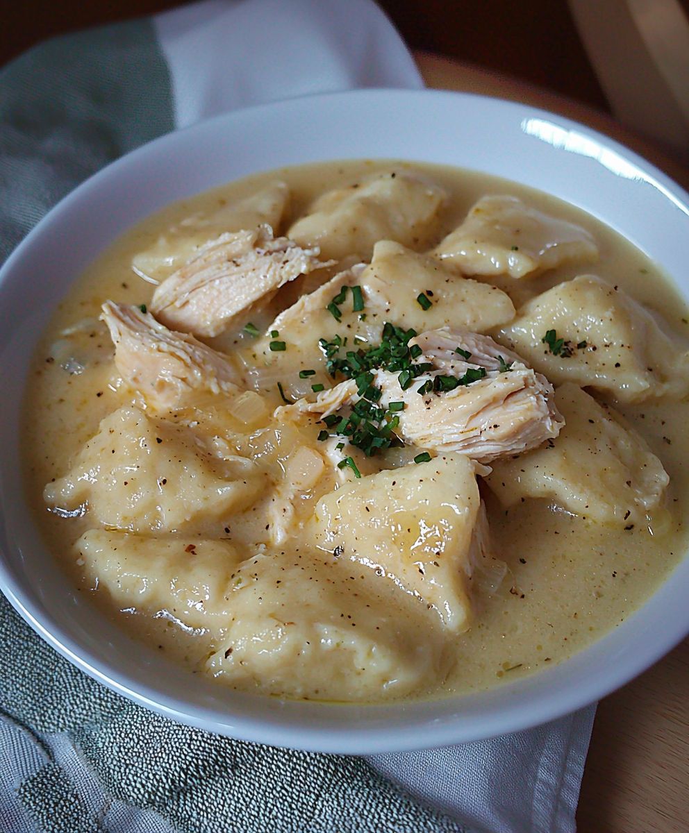 Hähnchen und Knödel