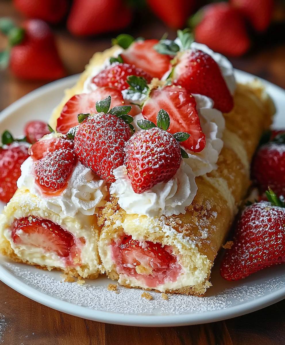 Erdbeer Shortcake Käsekuchen Rollen
