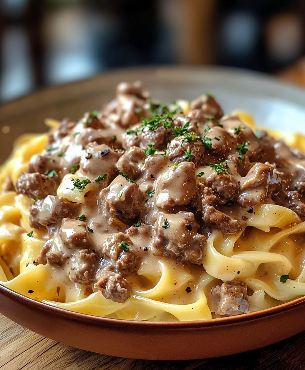 Hackfleisch Stroganoff