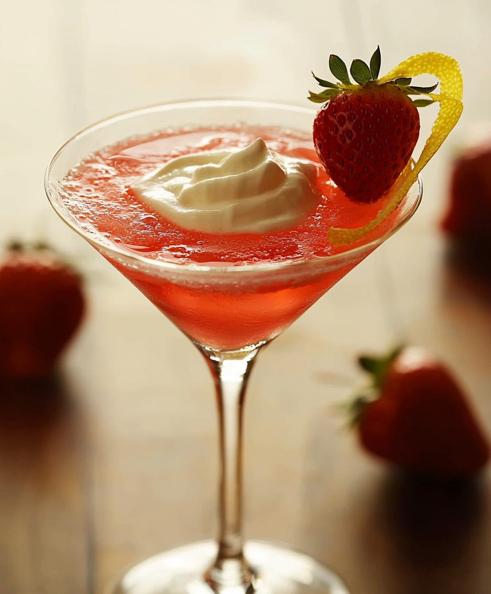 Erdbeer Martini mit Sahne