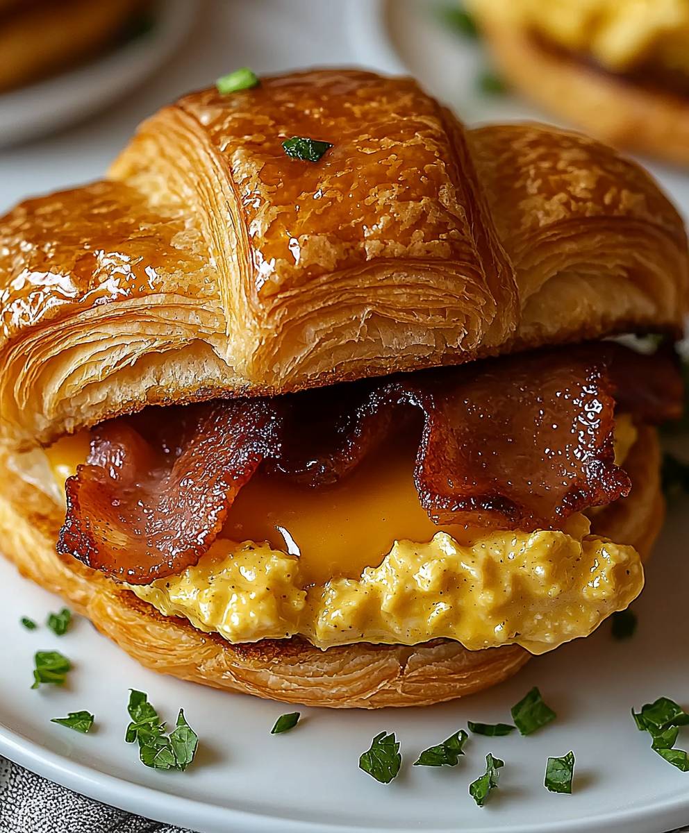 Ahorn Senf Croissant Frühstückssandwiches