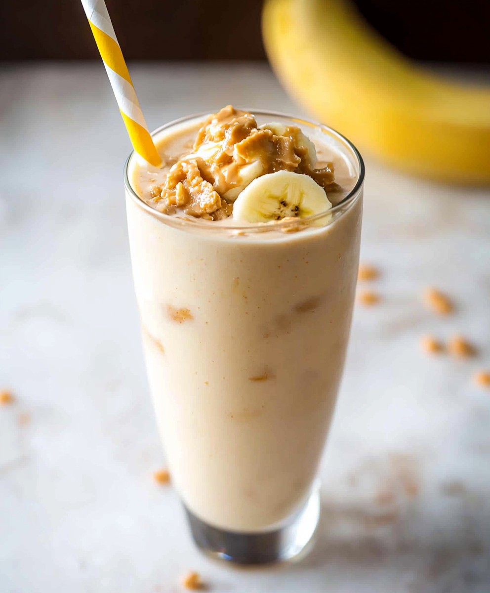 Erdnussbutter Bananen Milchshake
