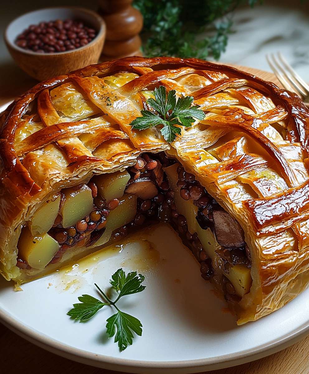 Wirsing Pie Pilz Linsen Füllung