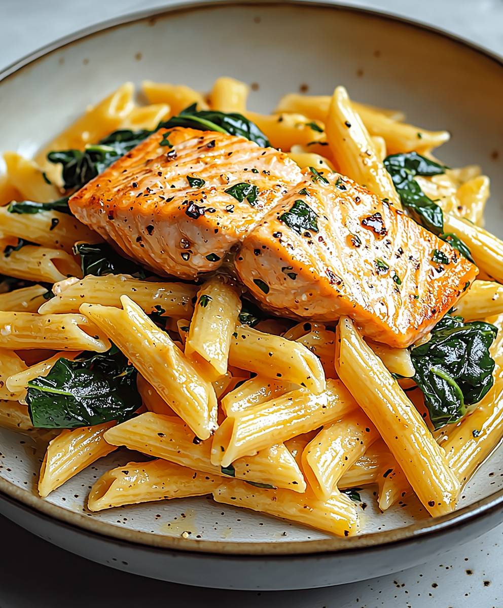 Lachs Penne Spinat