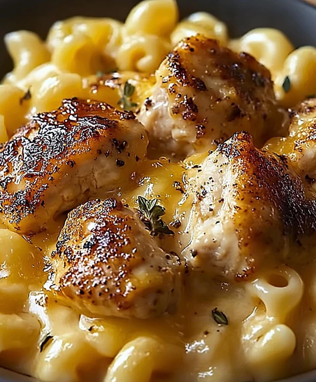 Honig Pfeffer Hähnchen Mac and Cheese