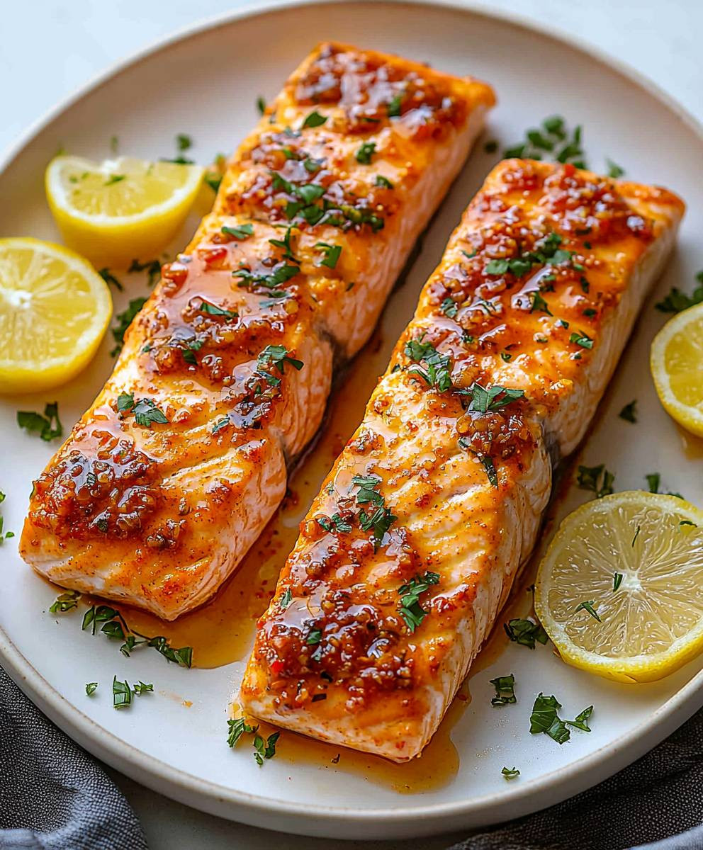 Harissa glasierter Lachs