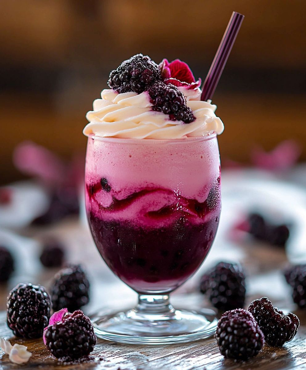 Brombeer Hibiskus Tee Frappe