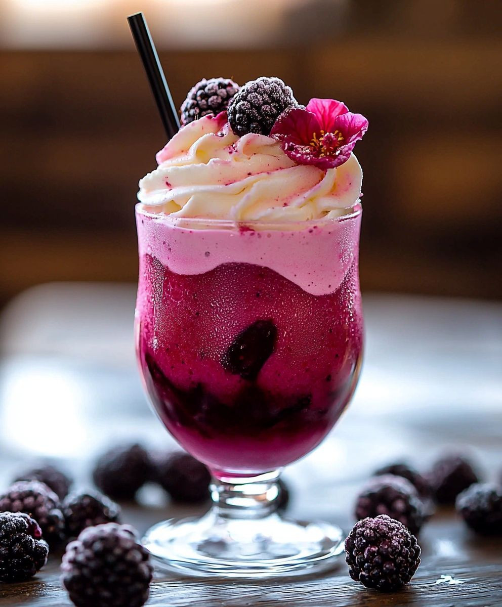 Brombeer Hibiskus Tee Frappe