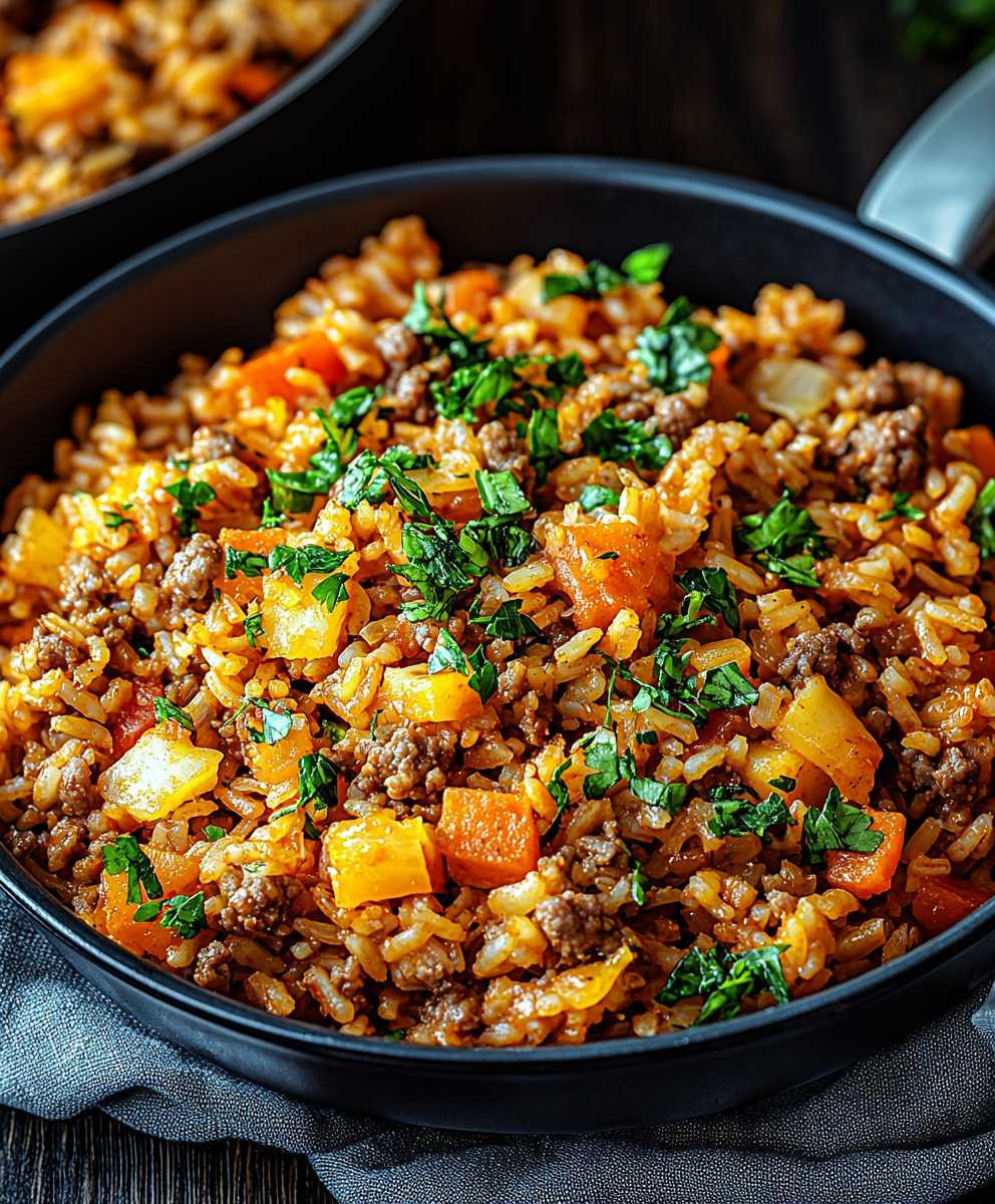 Reis Hackfleisch Pfanne