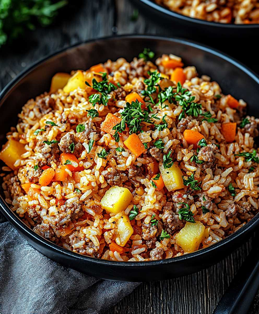 Reis Hackfleisch Pfanne
