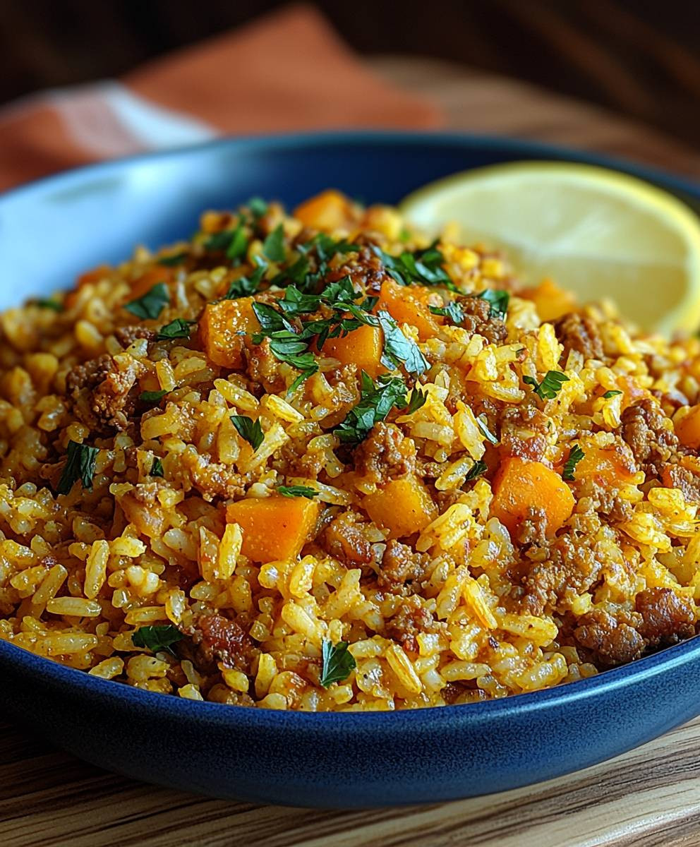 Curryreis mit Hackfleisch