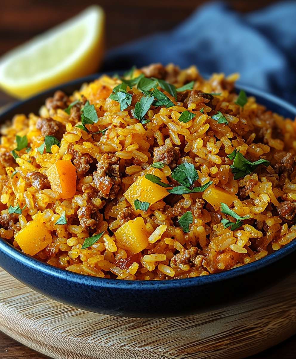 Curryreis mit Hackfleisch