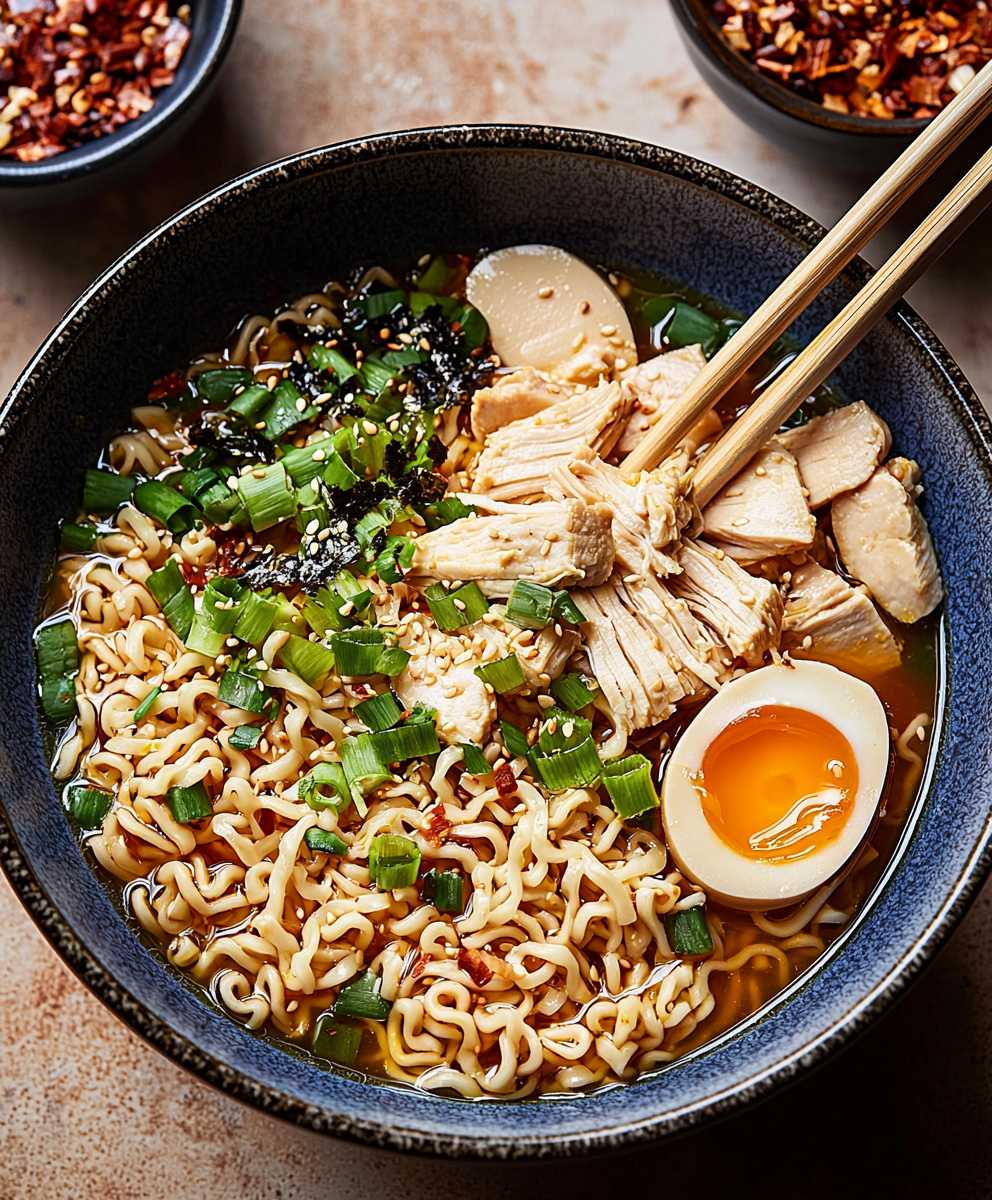 Hühner-Ramen-Suppe