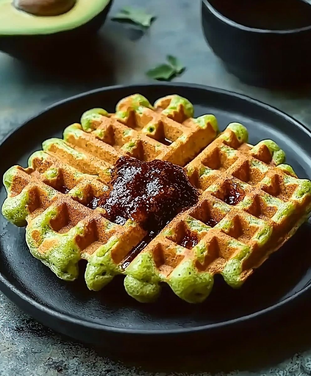Avocado Waffeln backen