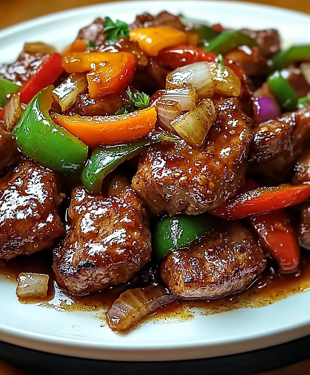 Pfeffersteak Paprika Zwiebeln