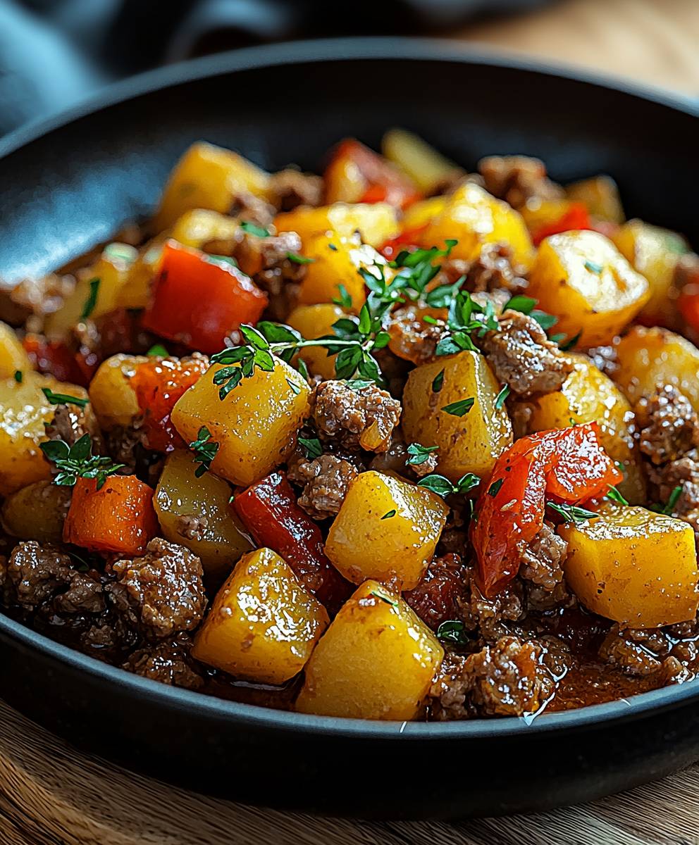 Bauernpfanne Hackfleisch Kartoffeln