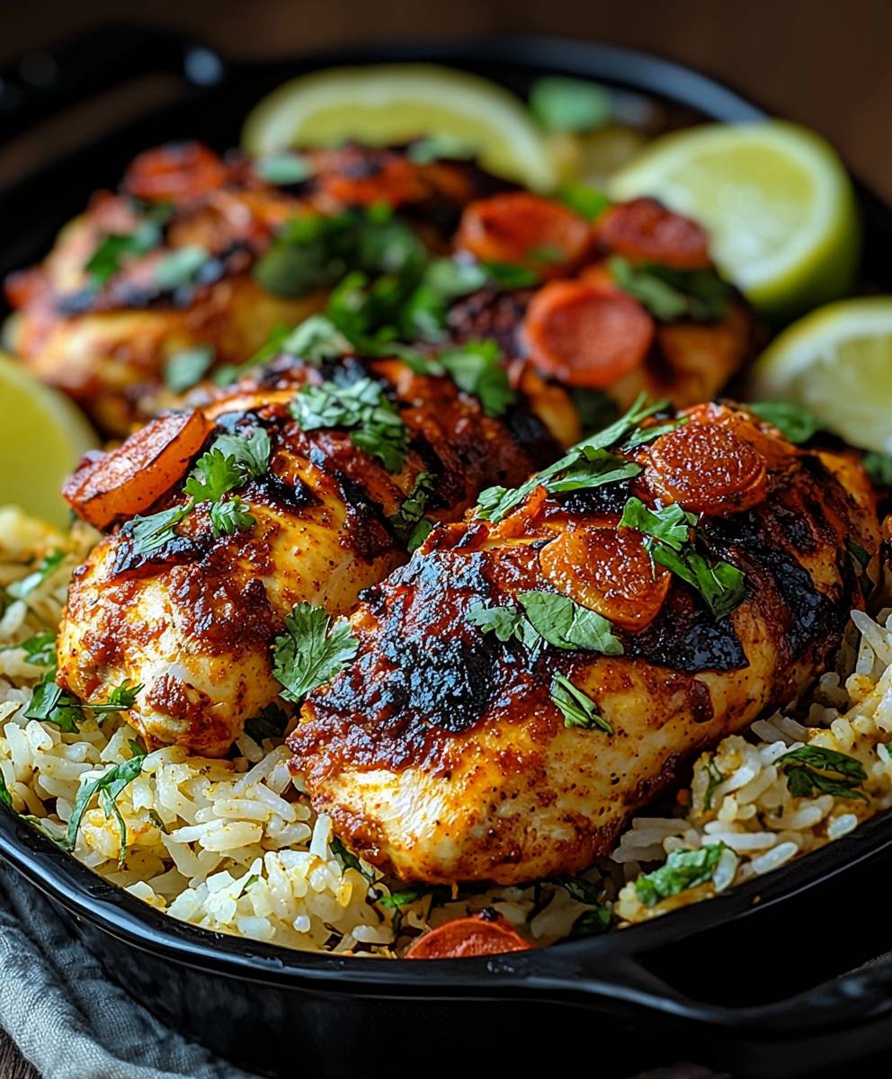 Tandoori Hähnchen überbacken mit Reis