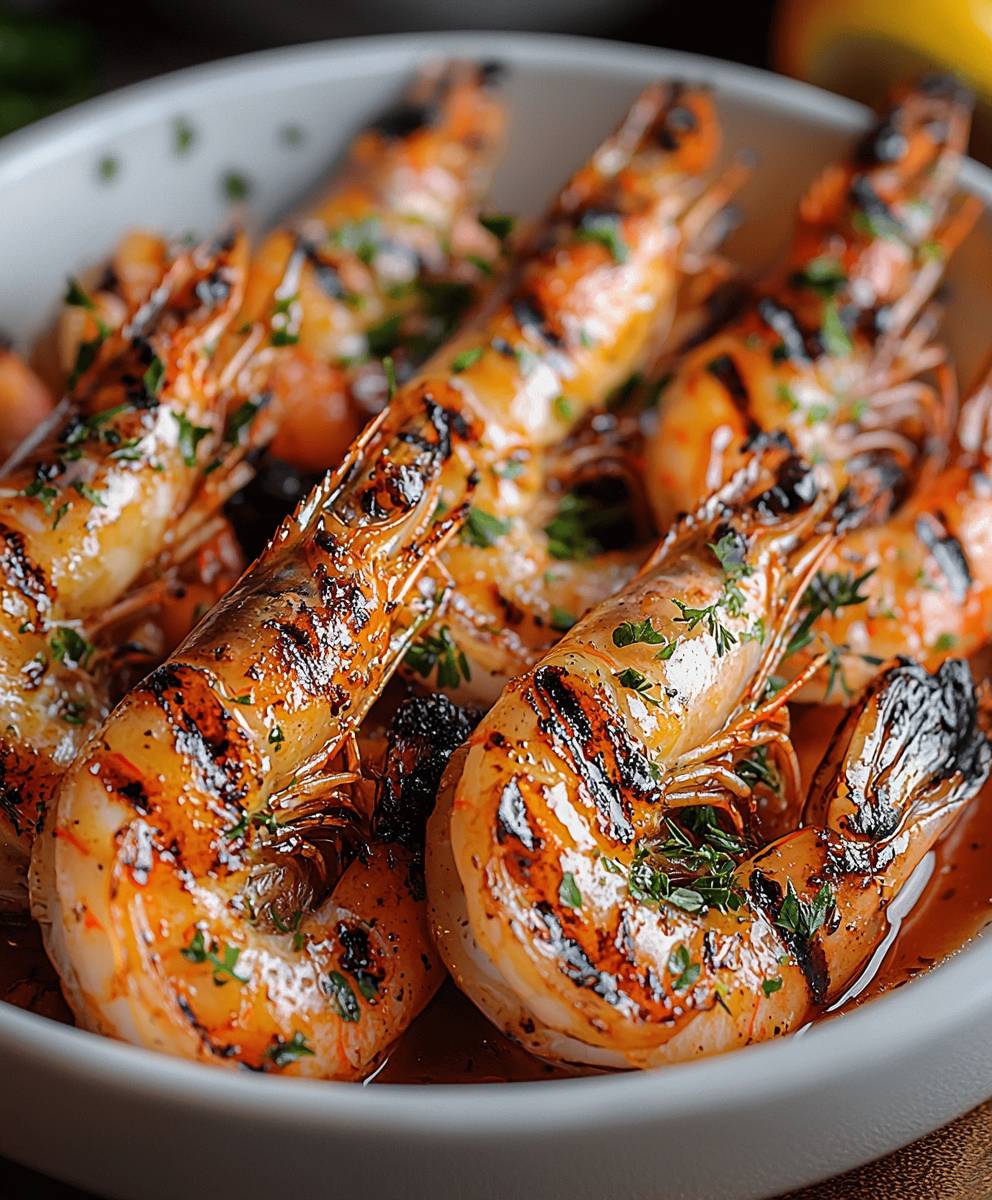 Gegrillte BBQ Garnelen
