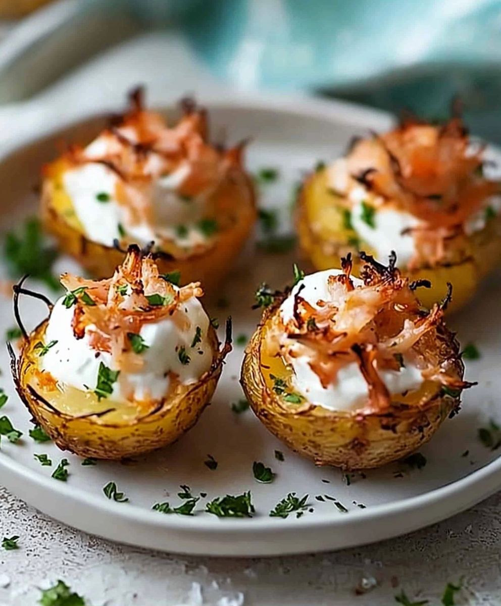 Kartoffelnester Krabben Sour Cream