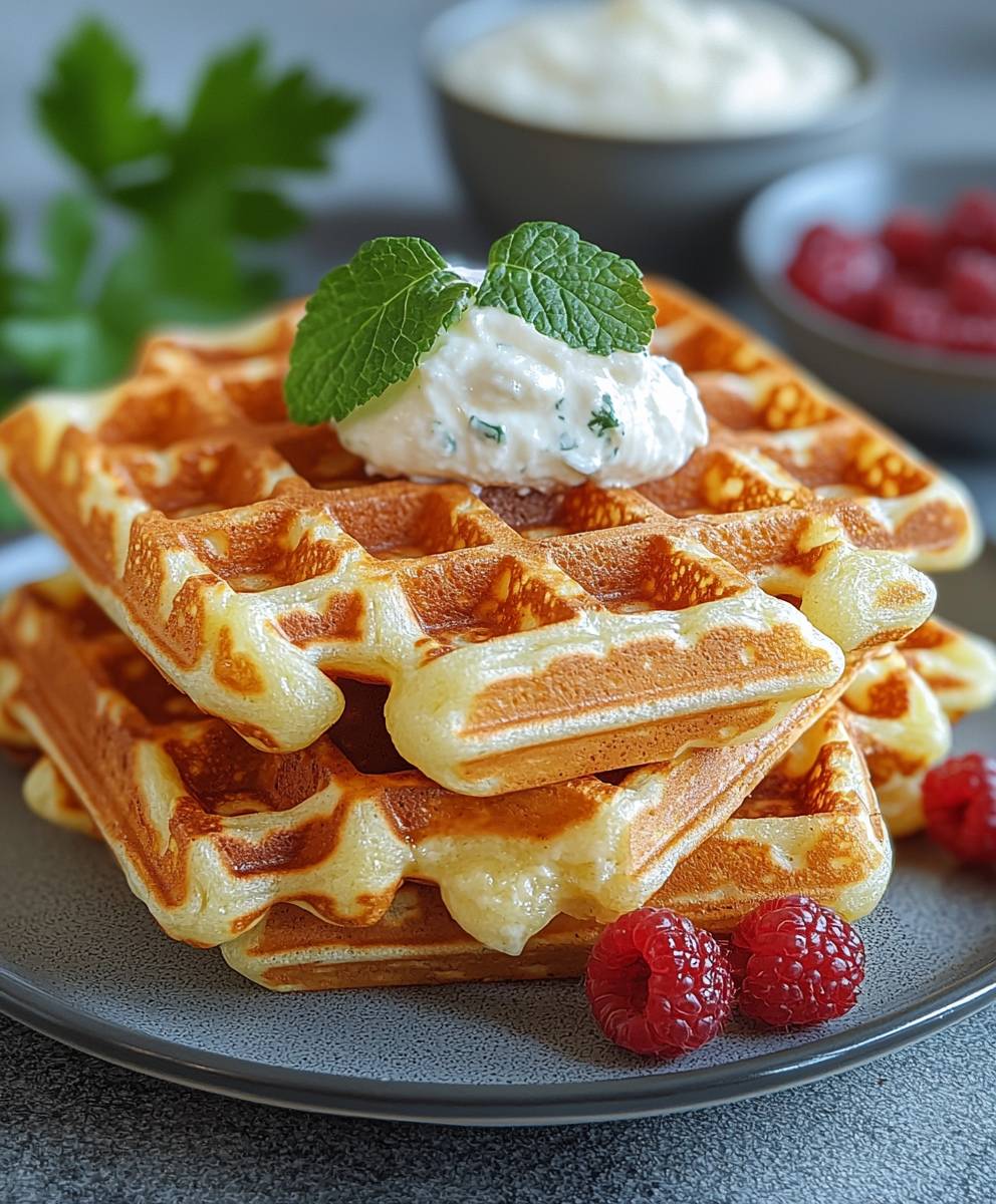 Käsewaffeln backen