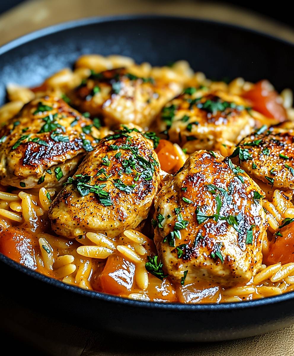 Paprikahuhn Orzo Pfanne