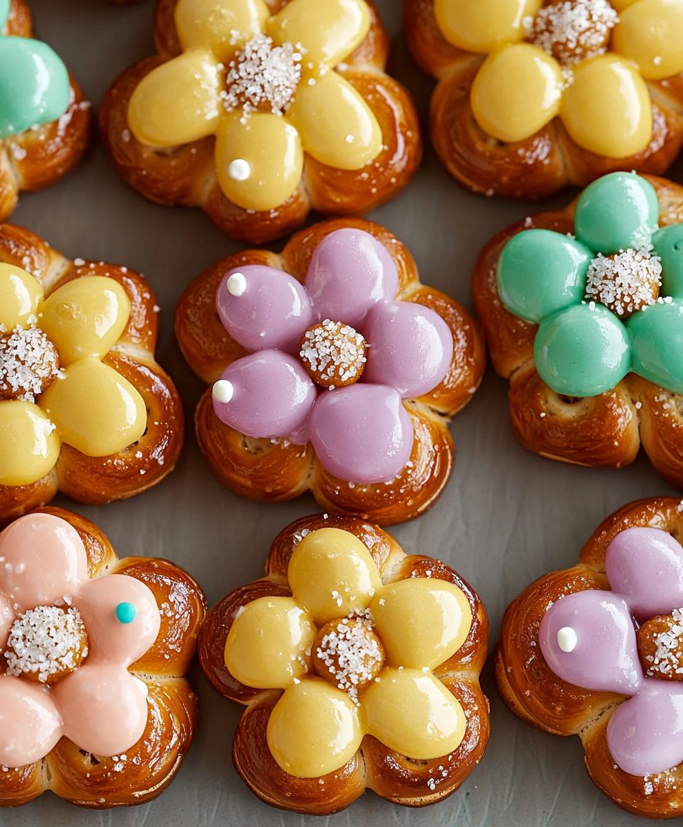 Blumen Brezel Häppchen selber machen