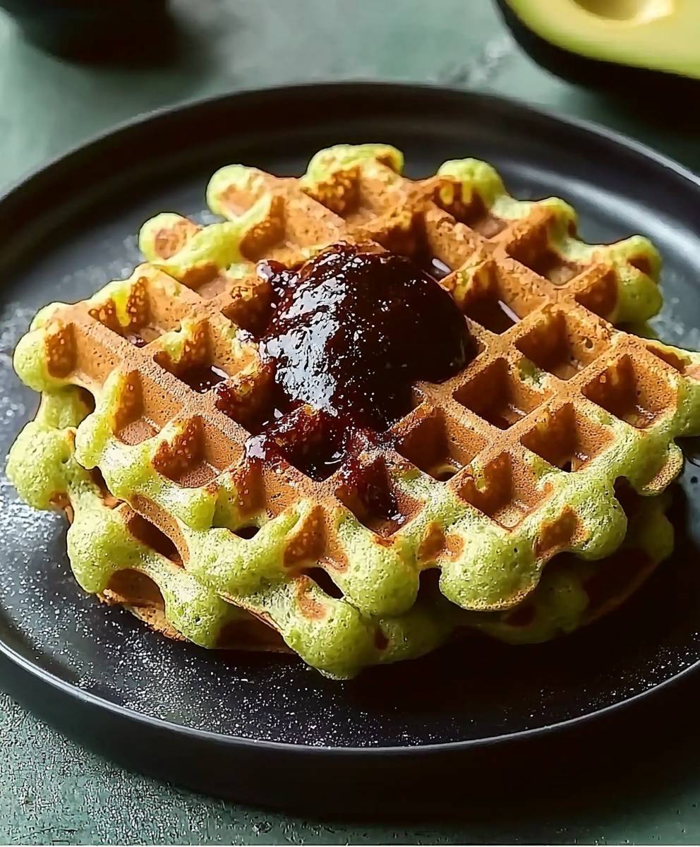 Avocado Waffeln backen
