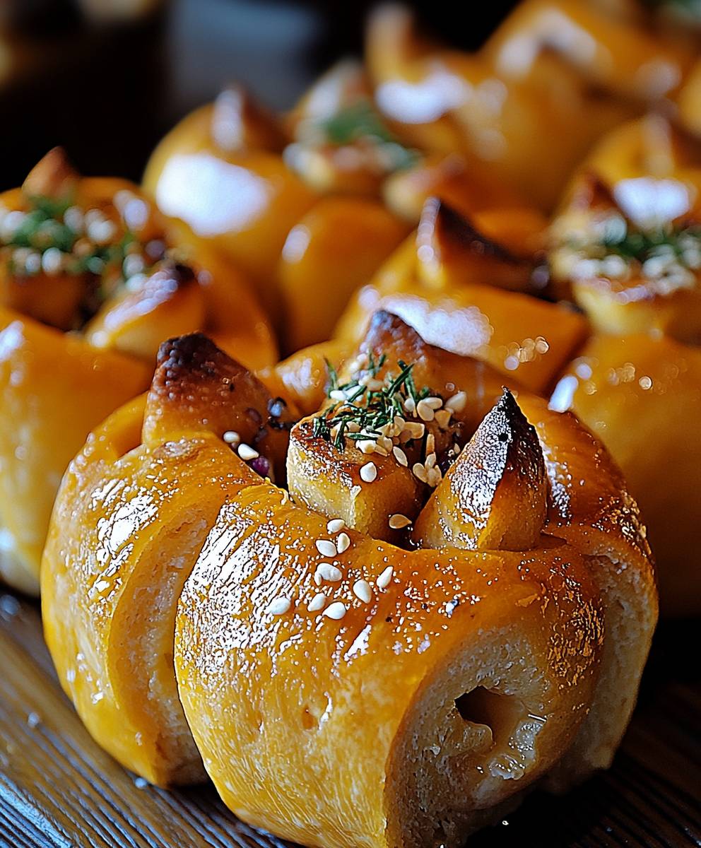 Kürbis Brötchen backen