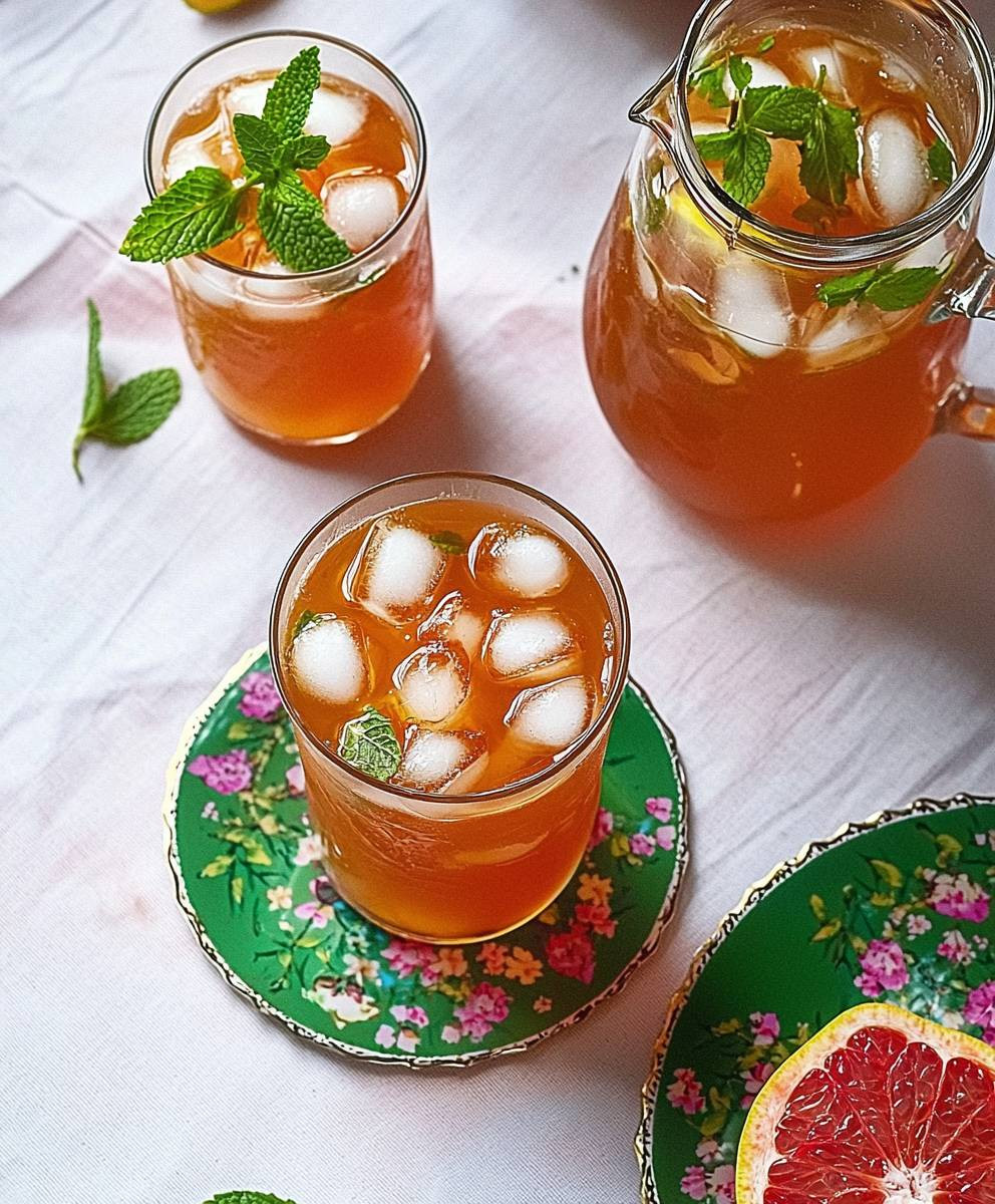 Rosa Pomelo Minze Eistee