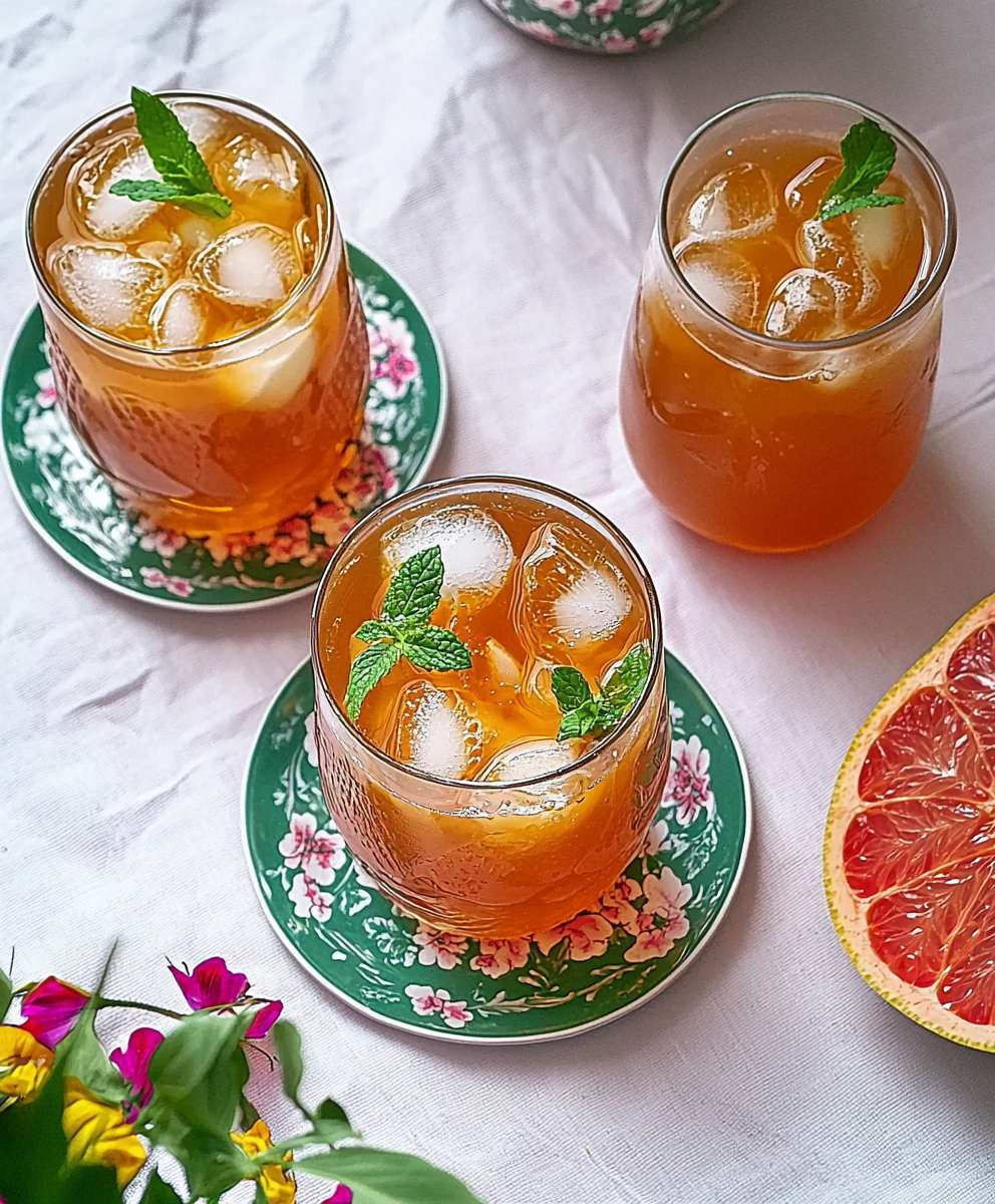 Rosa Pomelo Minze Eistee